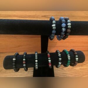 Hematite beaded bracelets- Blue, Green, Red, Black